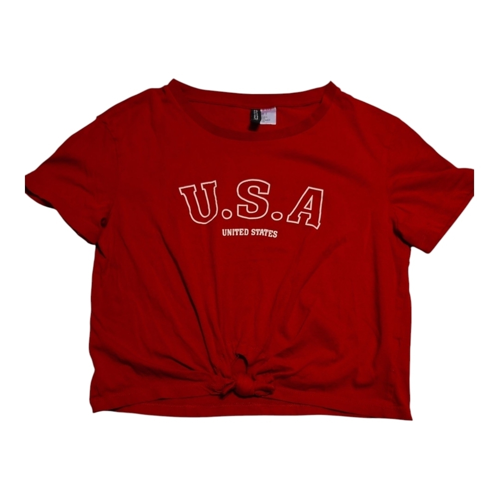 H&M U.S.A. Crop Tee